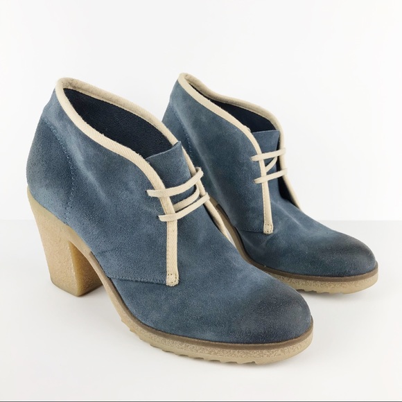 Anthropologie Shoes - Anthro Jasper & Jeera Yuma Blue Suede Ankle Boots